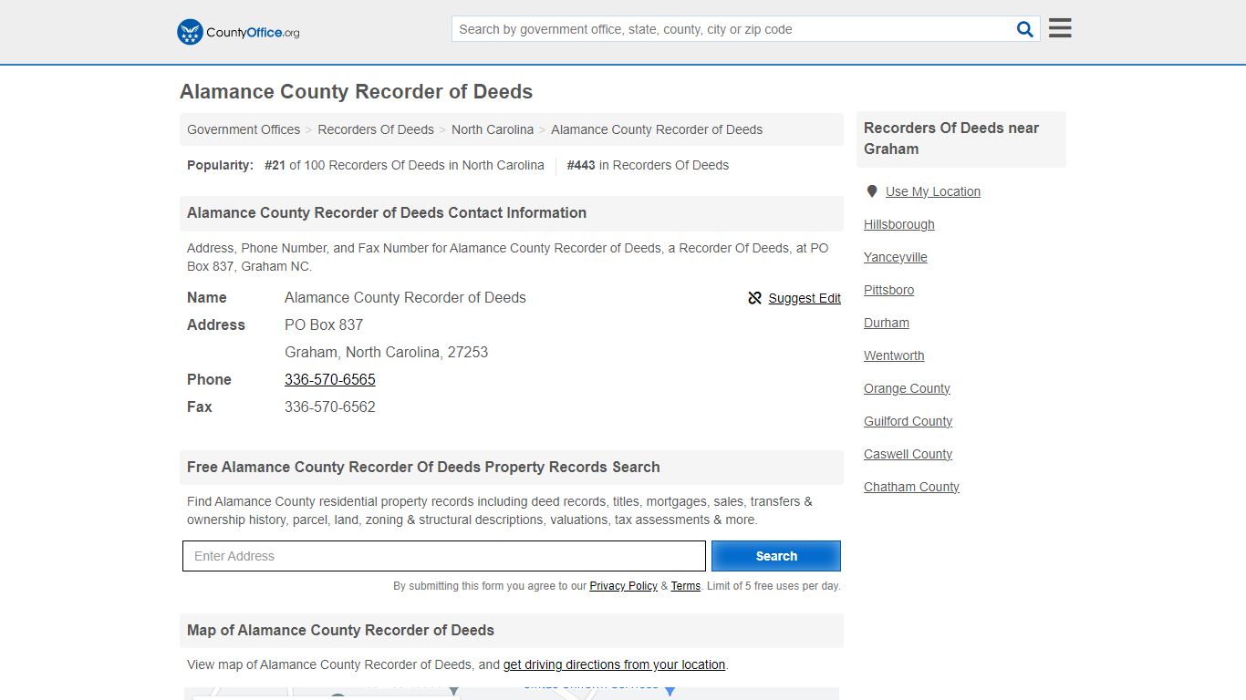 Alamance County Recorder of Deeds